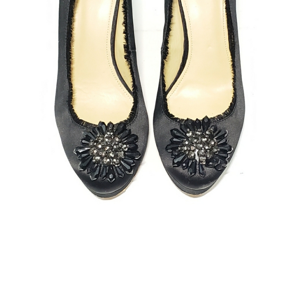 Coach Bergen Pumps Jeweled Platform Cone Heel - Picture 2 of 9